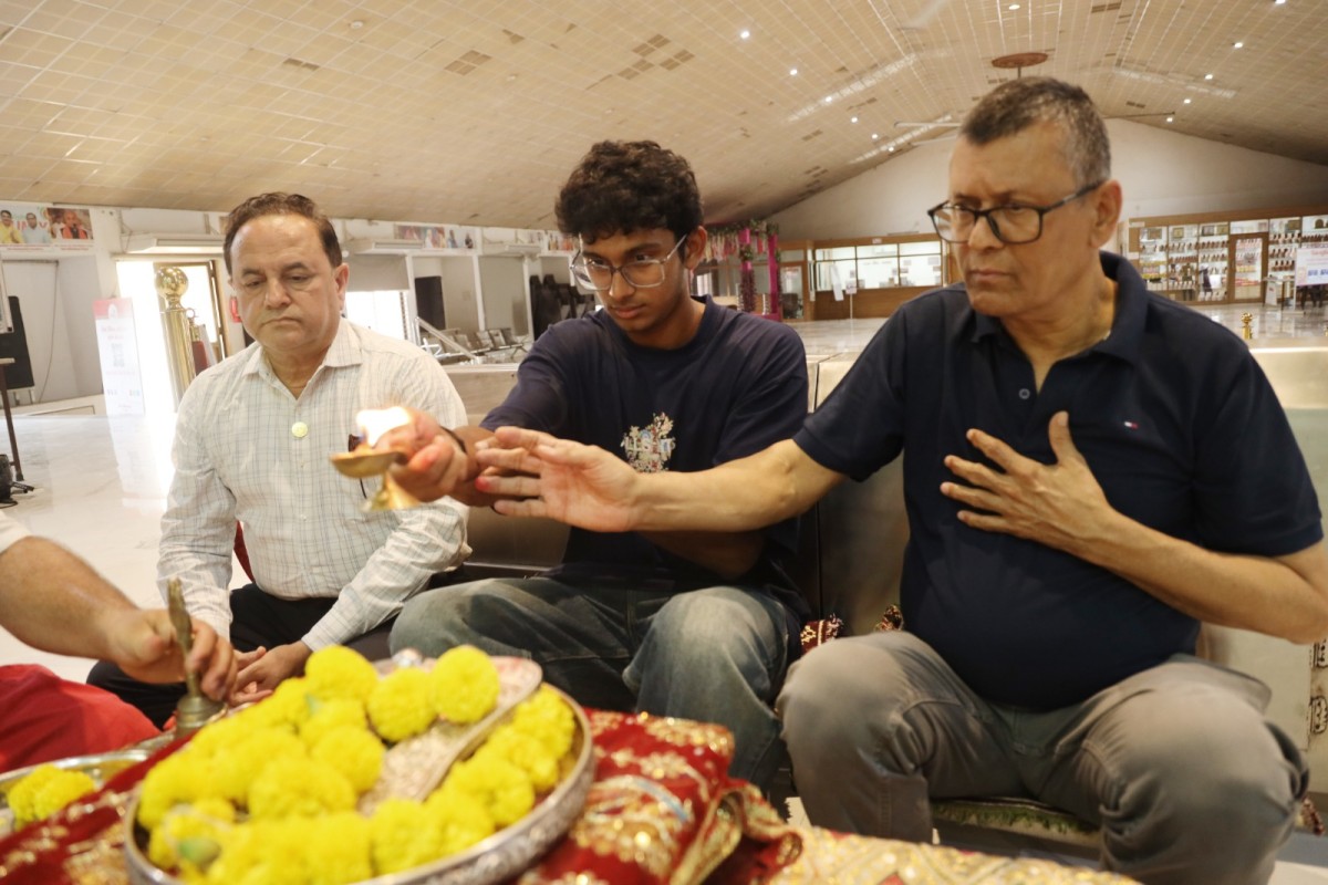 Kavya Patel visited Vishv Umiyadham, Ahmedabad - Gujarat’s rising cricket star